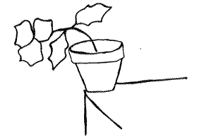drawing of potted plant