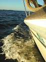 [photo of the wake from brother Warren’s sailboat]